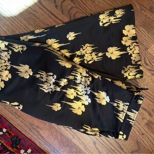 Cynthia Rowley Black and Gold Floral Trousers